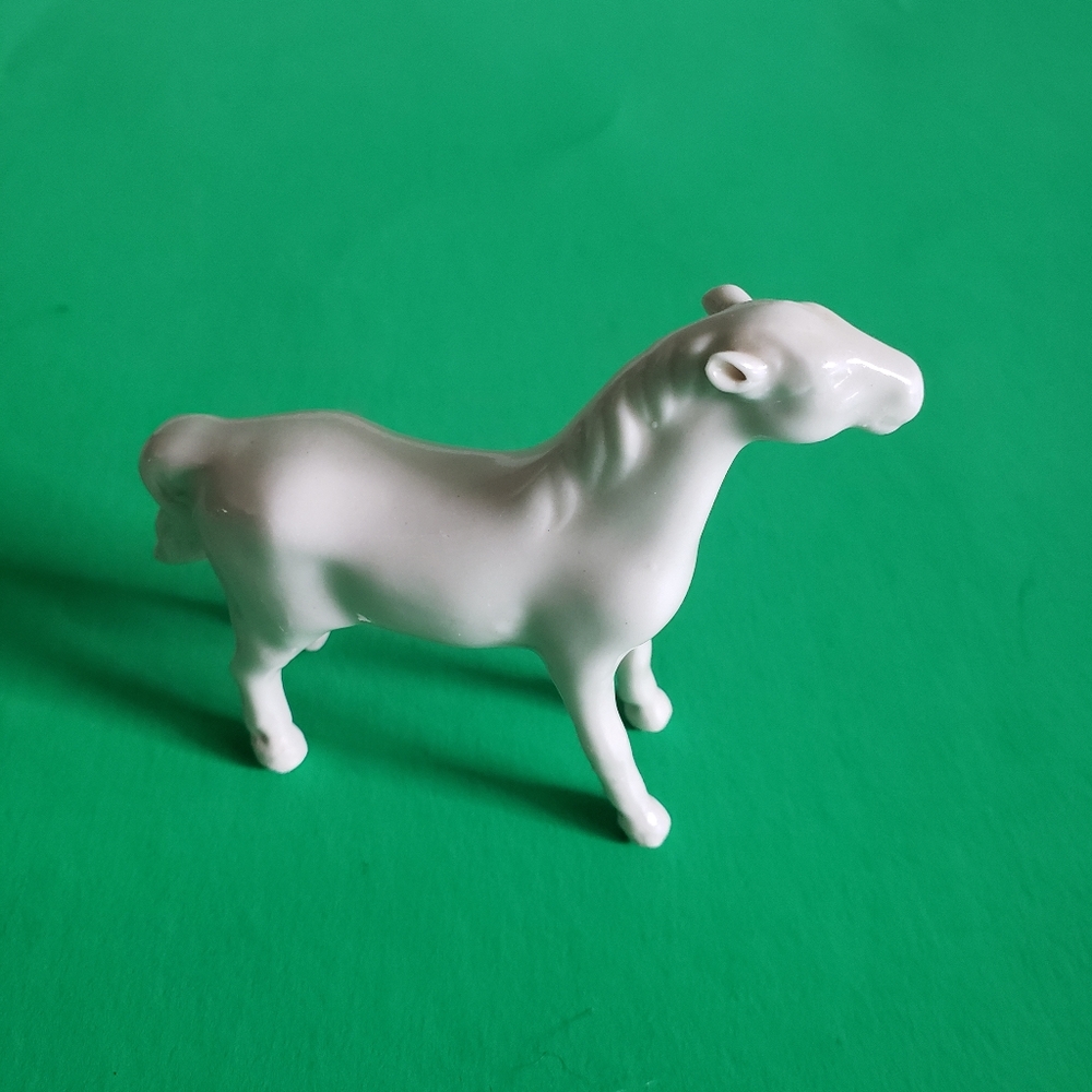 Vintage Bone China Horse Figurine - 3.75"L x 3"H